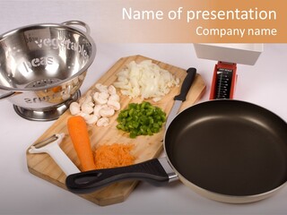 Diced Knife Prepared PowerPoint Template