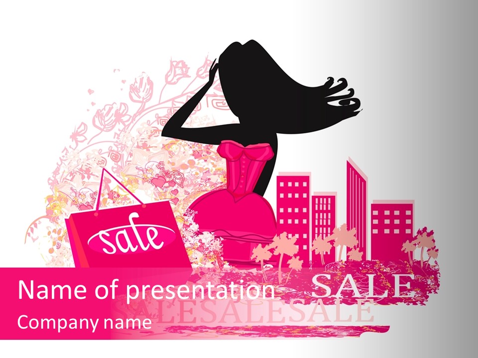 Beautiful Frame Lady PowerPoint Template