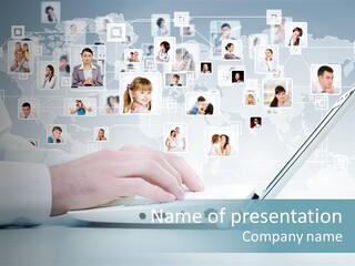 Connection Work Computer PowerPoint Template