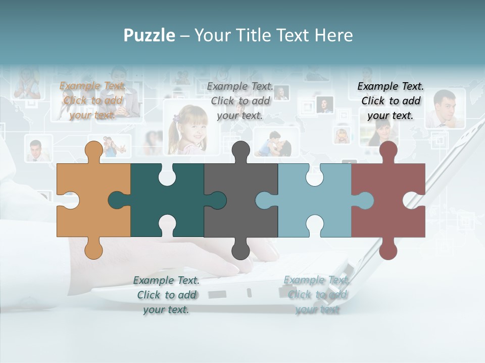 Connection Work Computer PowerPoint Template