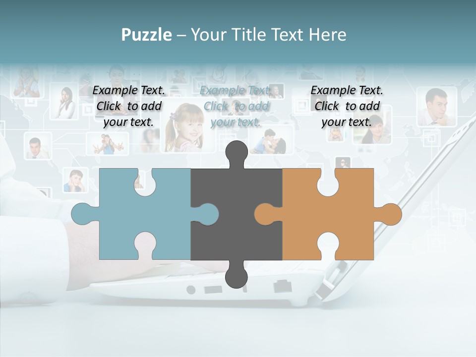 Connection Work Computer PowerPoint Template