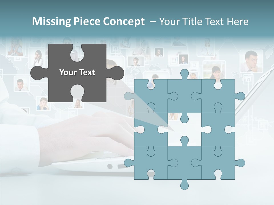 Connection Work Computer PowerPoint Template