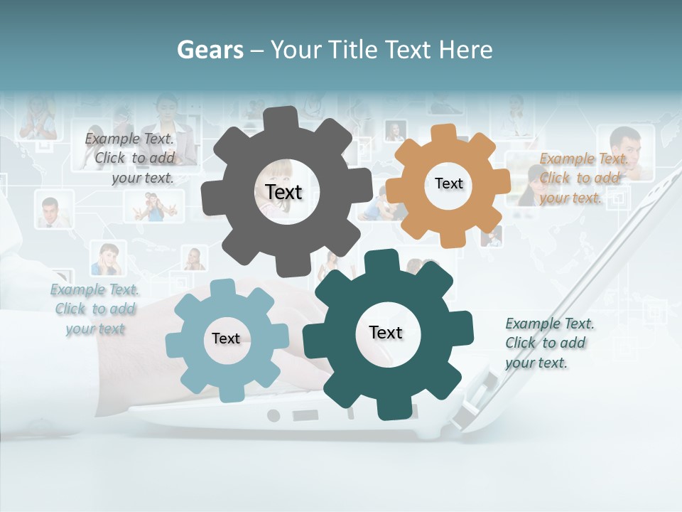 Connection Work Computer PowerPoint Template