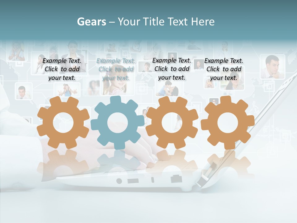 Connection Work Computer PowerPoint Template