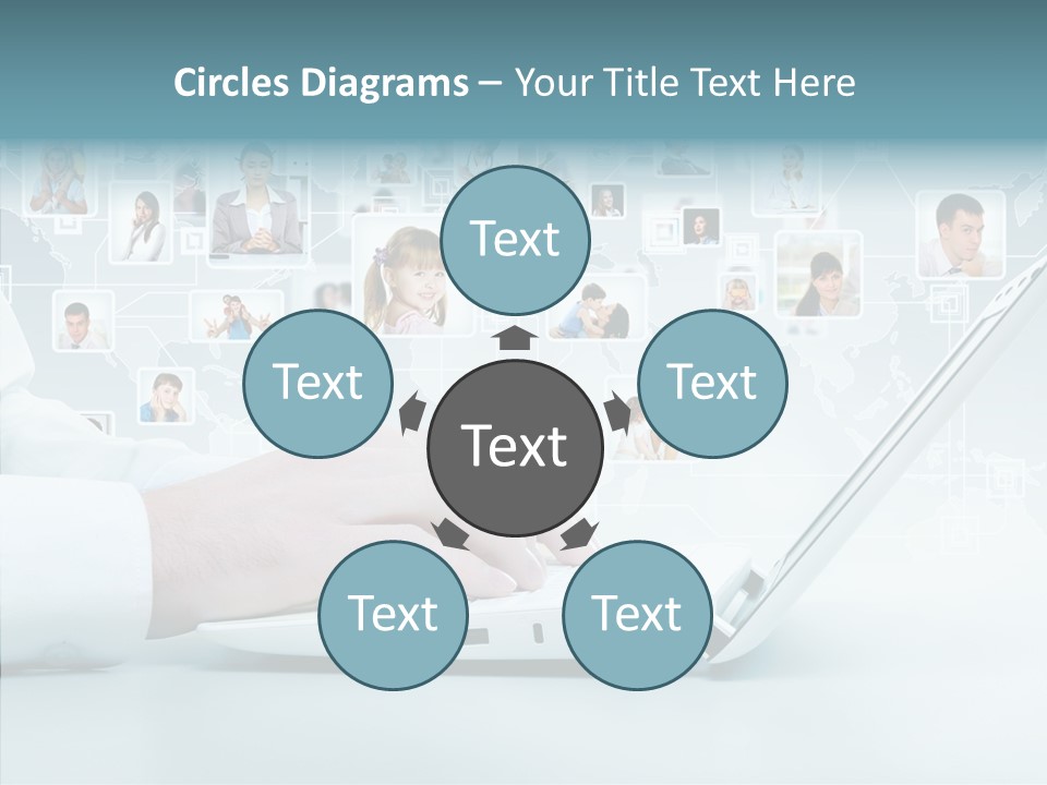 Connection Work Computer PowerPoint Template