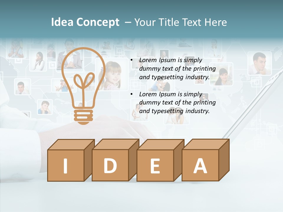 Connection Work Computer PowerPoint Template