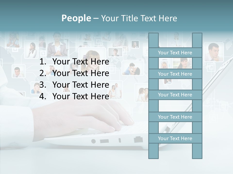 Connection Work Computer PowerPoint Template