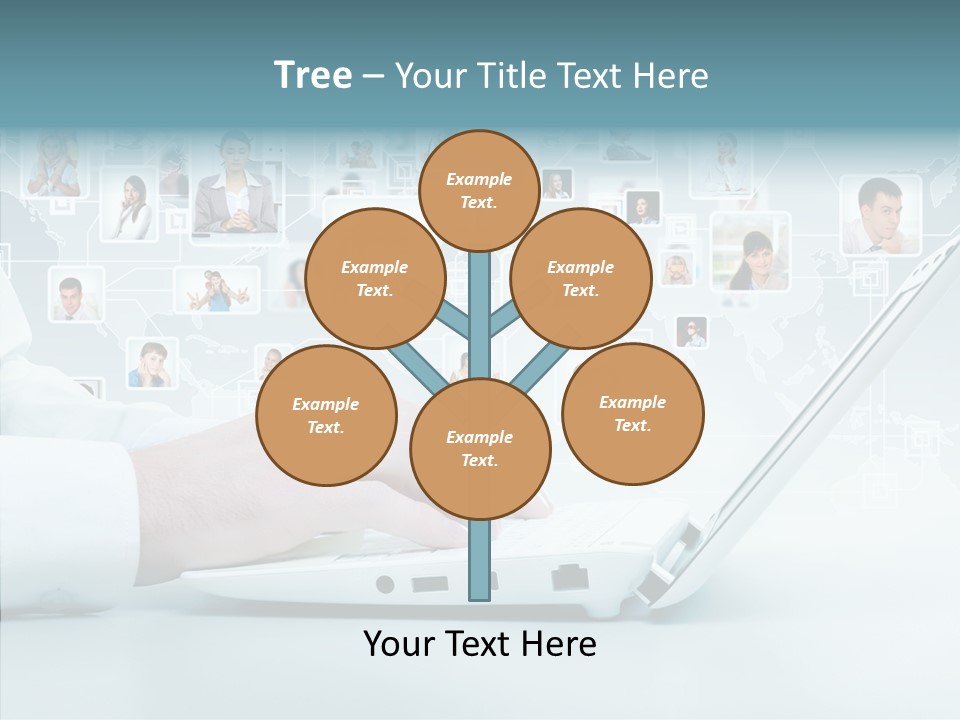 Connection Work Computer PowerPoint Template