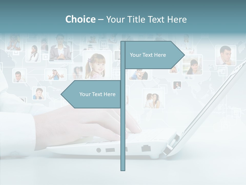 Connection Work Computer PowerPoint Template