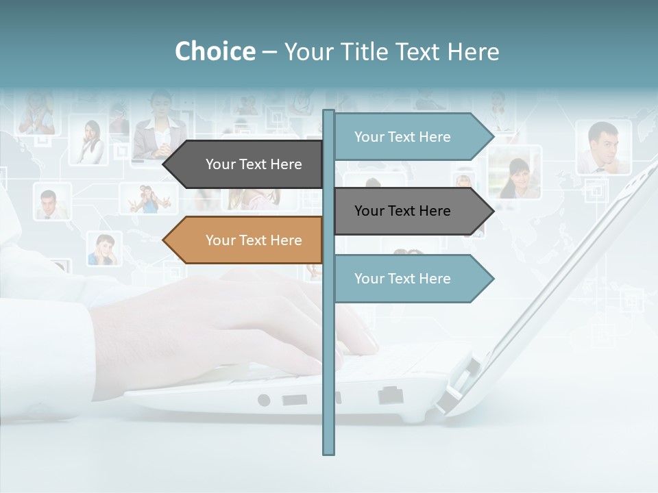 Connection Work Computer PowerPoint Template