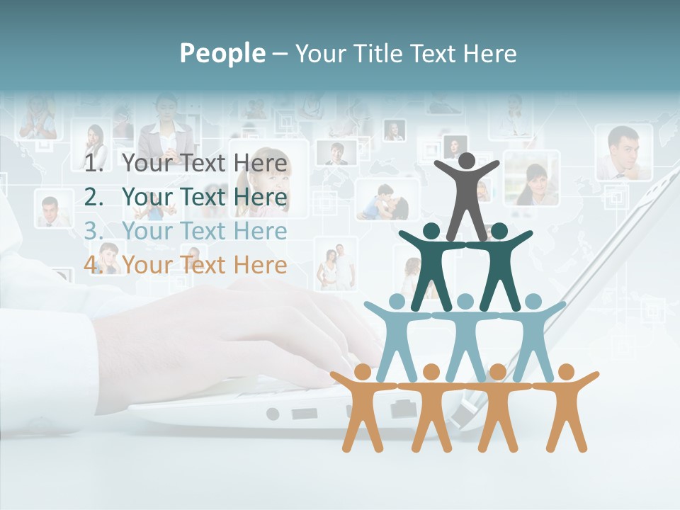 Connection Work Computer PowerPoint Template