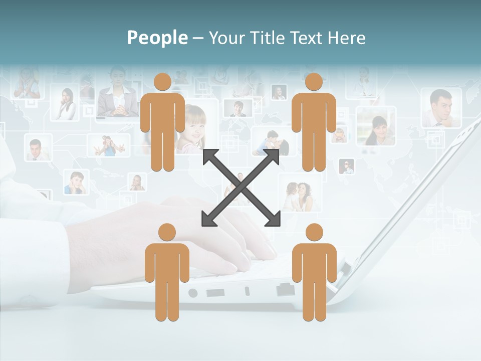 Connection Work Computer PowerPoint Template