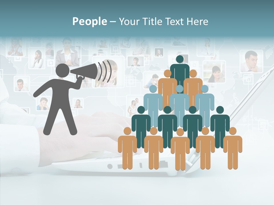 Connection Work Computer PowerPoint Template