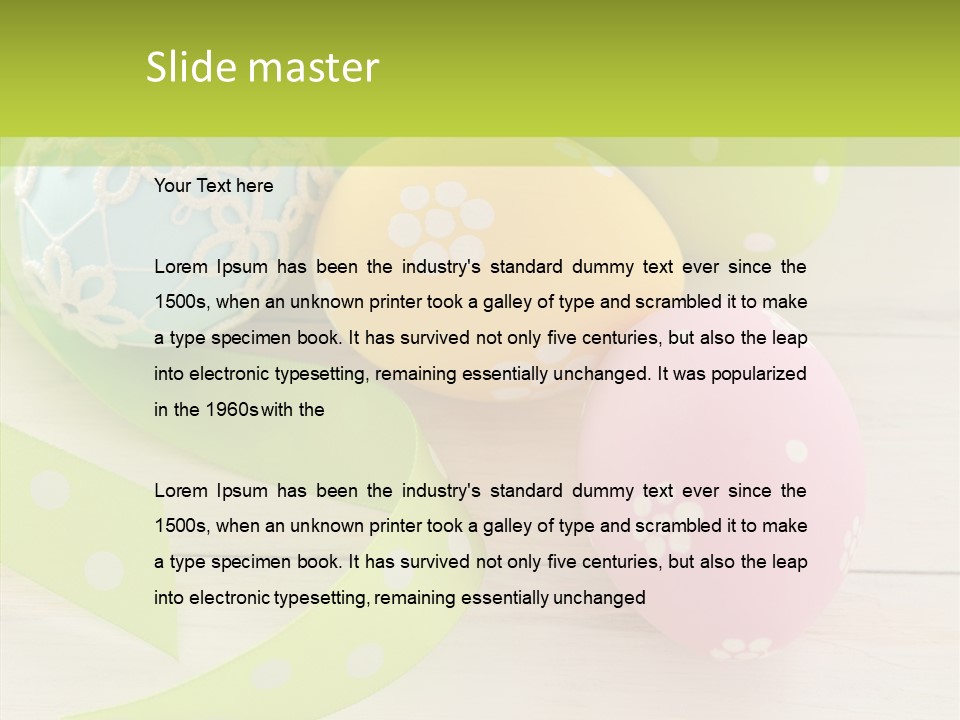 Easter Easter Eggs Wood PowerPoint Template