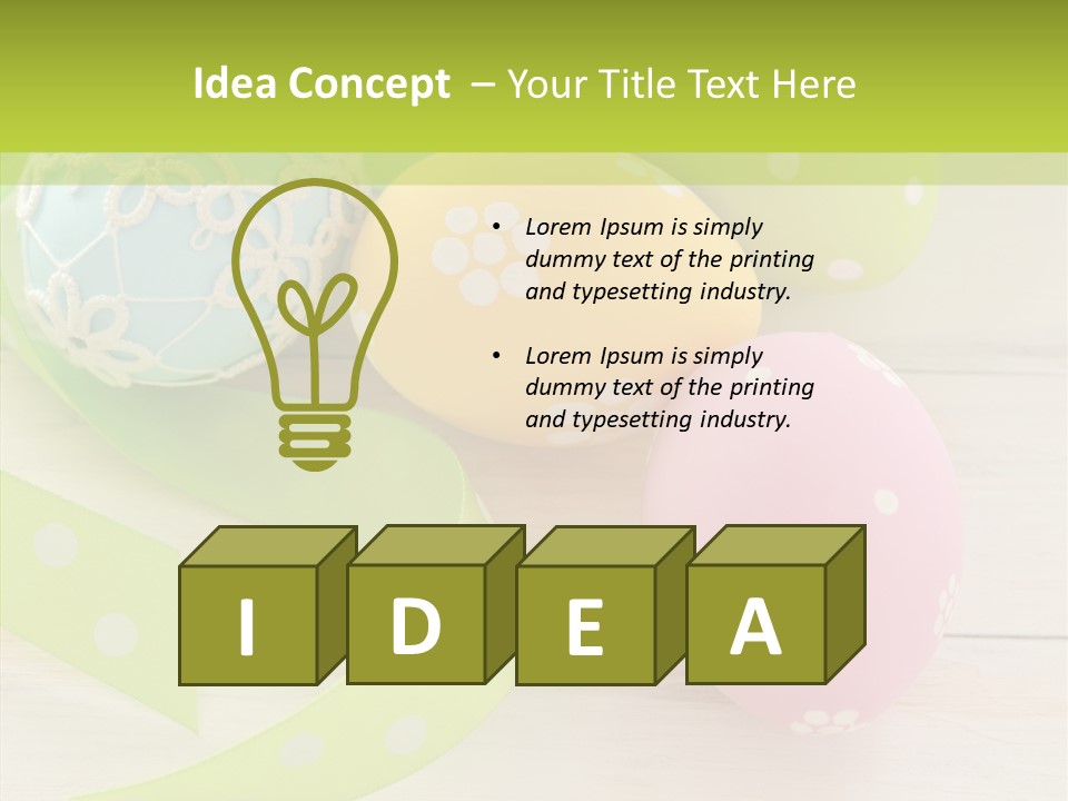 Easter Easter Eggs Wood PowerPoint Template