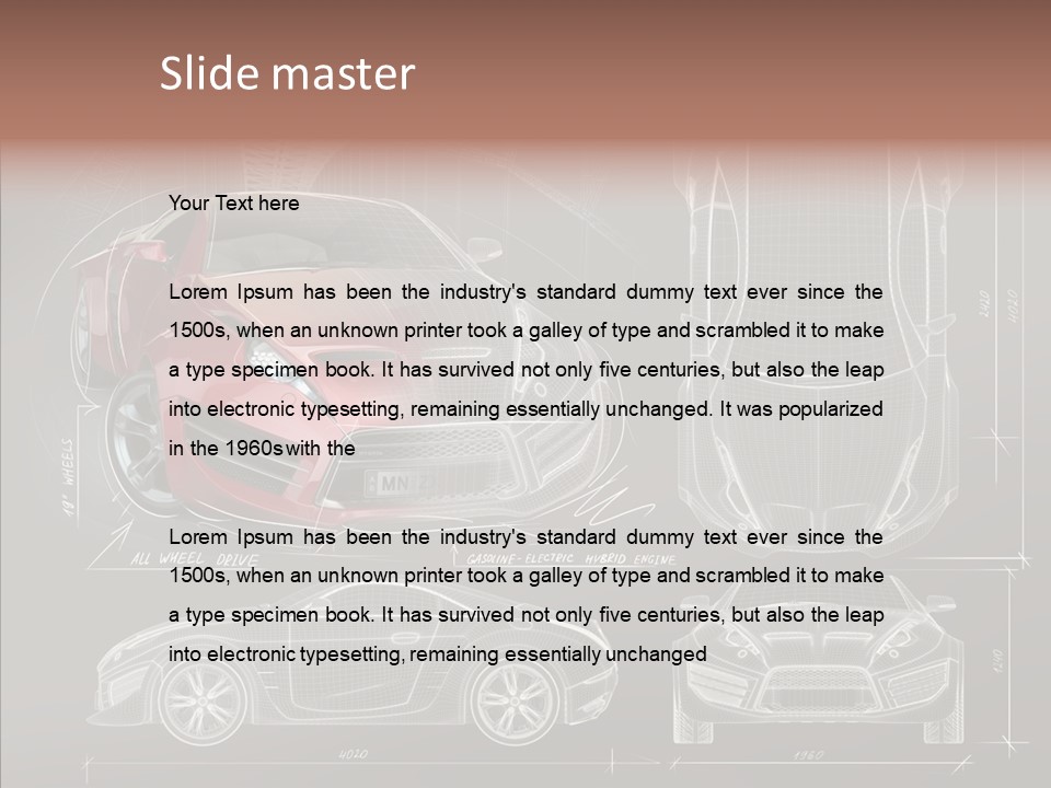 Front Transportation Concept Car PowerPoint Template