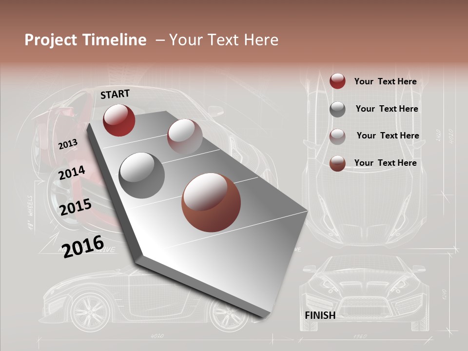 Front Transportation Concept Car PowerPoint Template