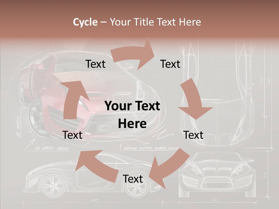 Front Transportation Concept Car PowerPoint Template