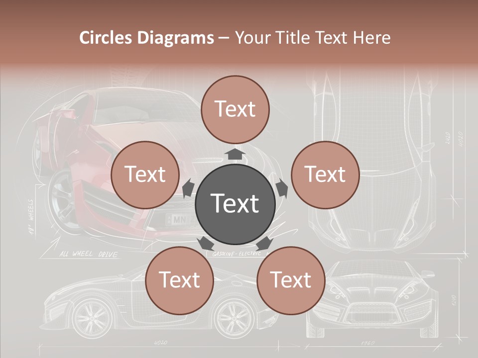 Front Transportation Concept Car PowerPoint Template