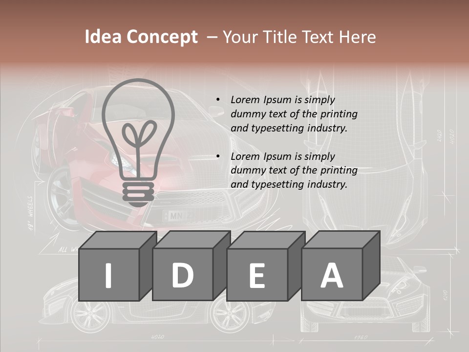 Front Transportation Concept Car PowerPoint Template