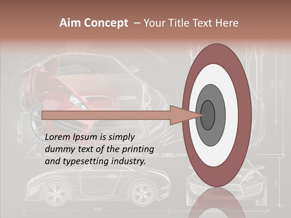 Front Transportation Concept Car PowerPoint Template