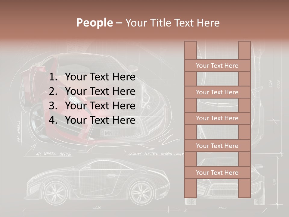 Front Transportation Concept Car PowerPoint Template
