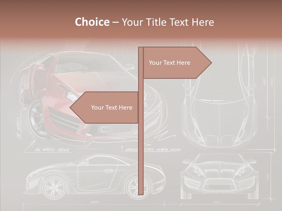 Front Transportation Concept Car PowerPoint Template