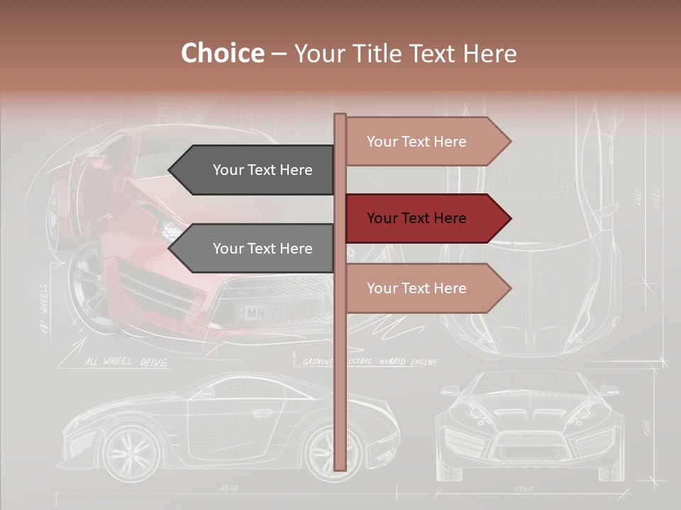 Front Transportation Concept Car PowerPoint Template