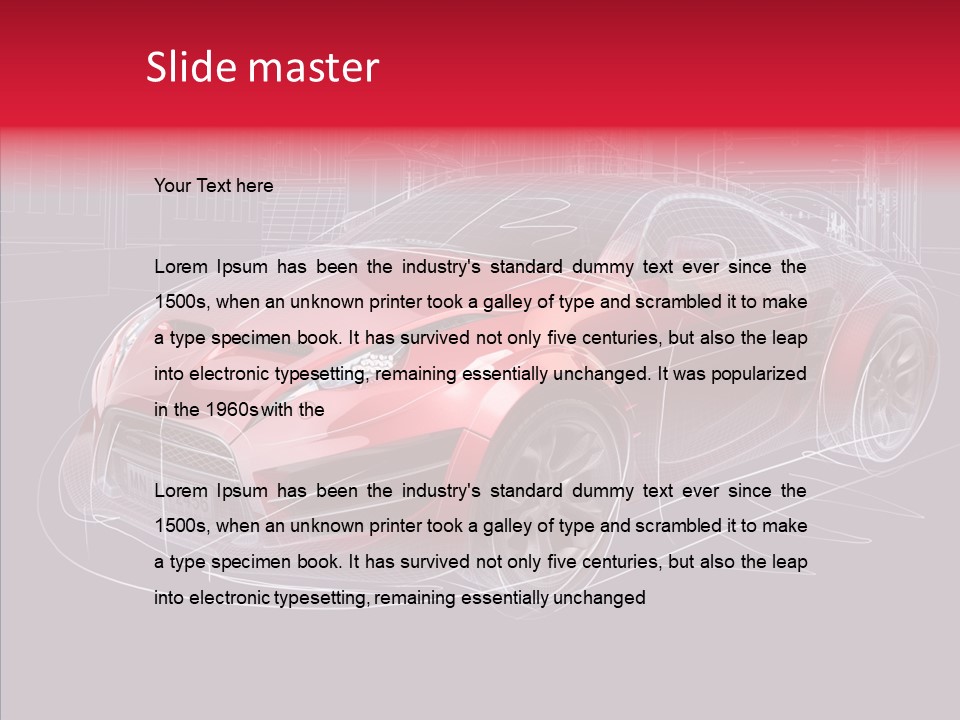 Sketch Town Car PowerPoint Template