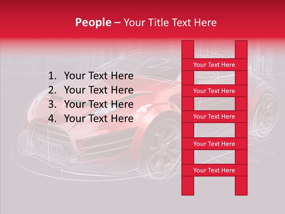 Sketch Town Car PowerPoint Template