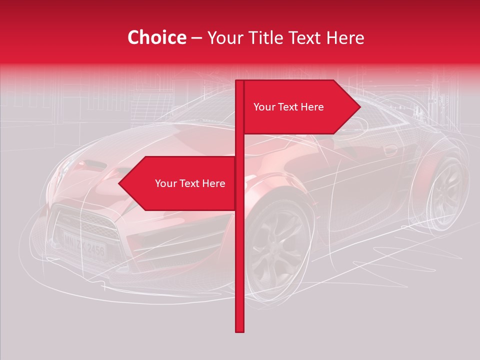 Sketch Town Car PowerPoint Template
