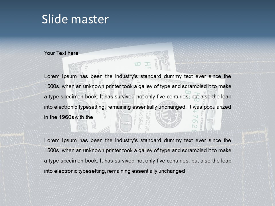 Store Wages Rear PowerPoint Template