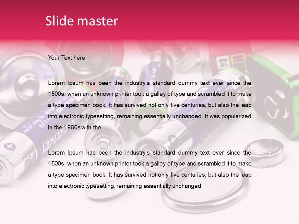 Technik Knopfzellen Energie PowerPoint Template