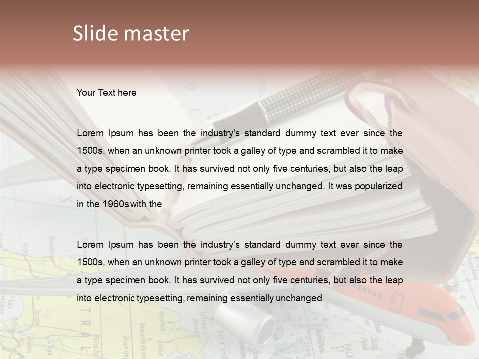 Correspondant Carnet Carnet De Voyages PowerPoint Template