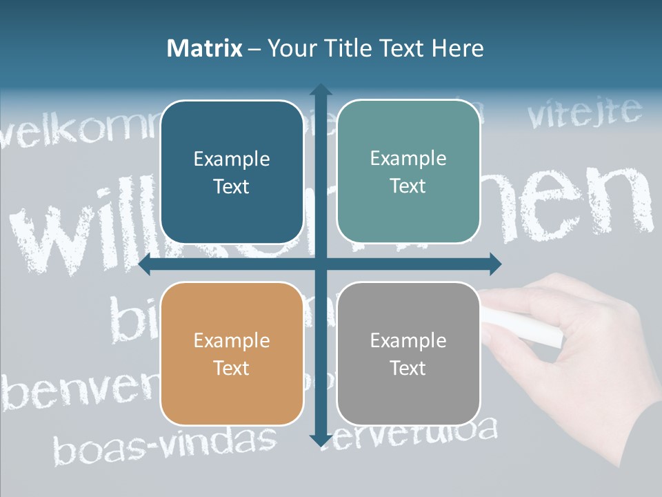 Fremdsprachen Europa Blau PowerPoint Template