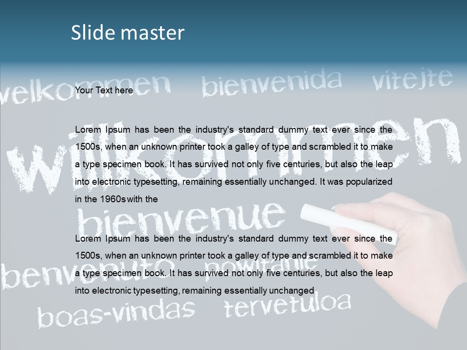 Fremdsprachen Europa Blau PowerPoint Template