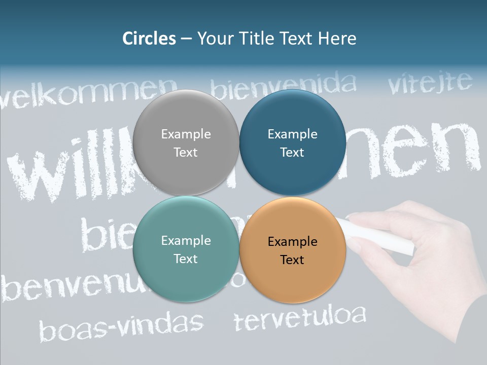 Fremdsprachen Europa Blau PowerPoint Template