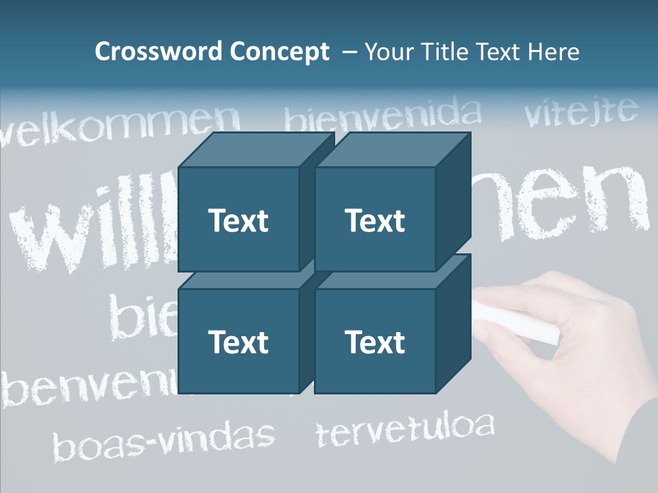 Fremdsprachen Europa Blau PowerPoint Template