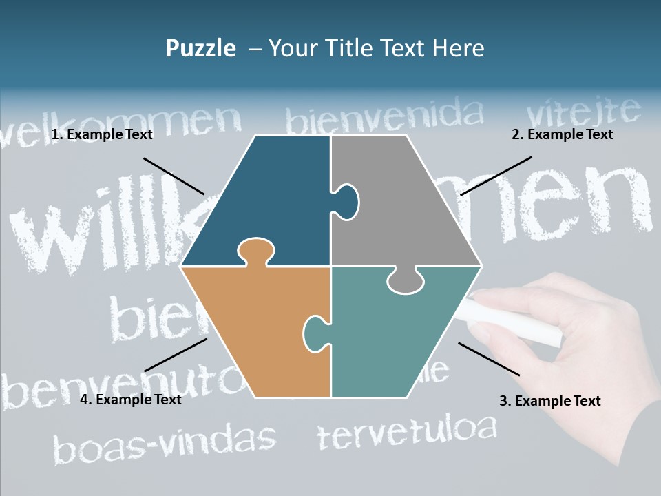 Fremdsprachen Europa Blau PowerPoint Template