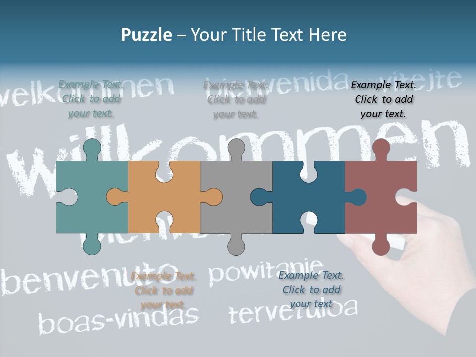 Fremdsprachen Europa Blau PowerPoint Template