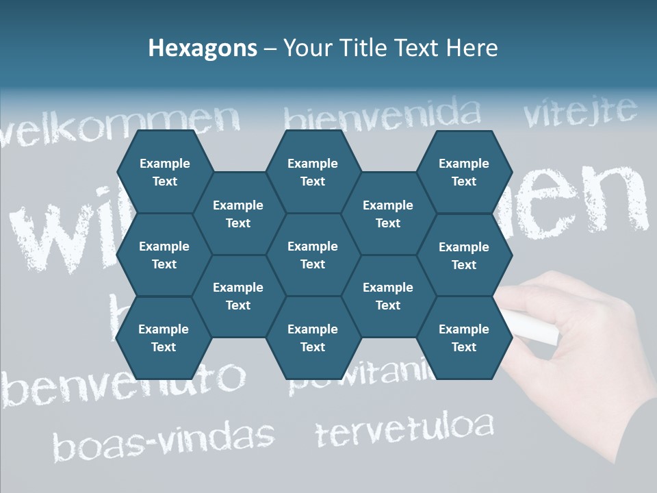 Fremdsprachen Europa Blau PowerPoint Template