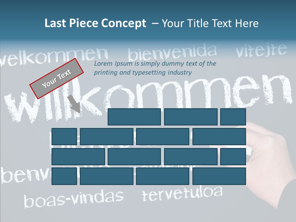 Fremdsprachen Europa Blau PowerPoint Template