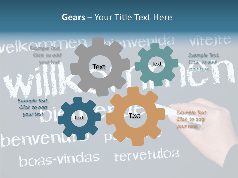 Fremdsprachen Europa Blau PowerPoint Template