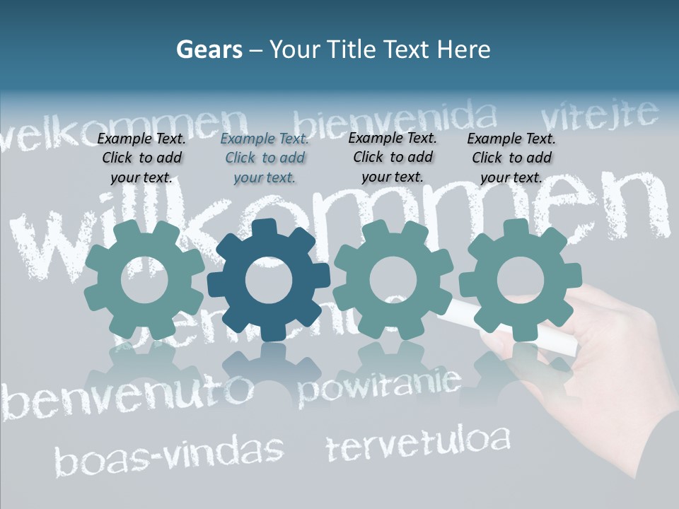 Fremdsprachen Europa Blau PowerPoint Template