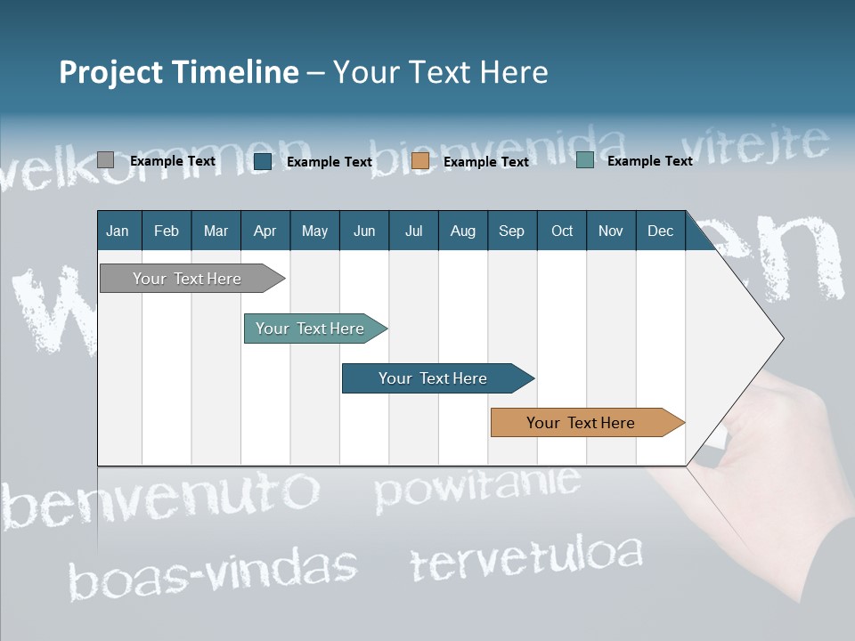 Fremdsprachen Europa Blau PowerPoint Template