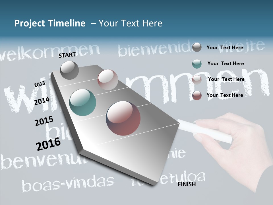 Fremdsprachen Europa Blau PowerPoint Template