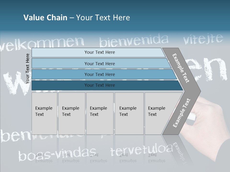 Fremdsprachen Europa Blau PowerPoint Template