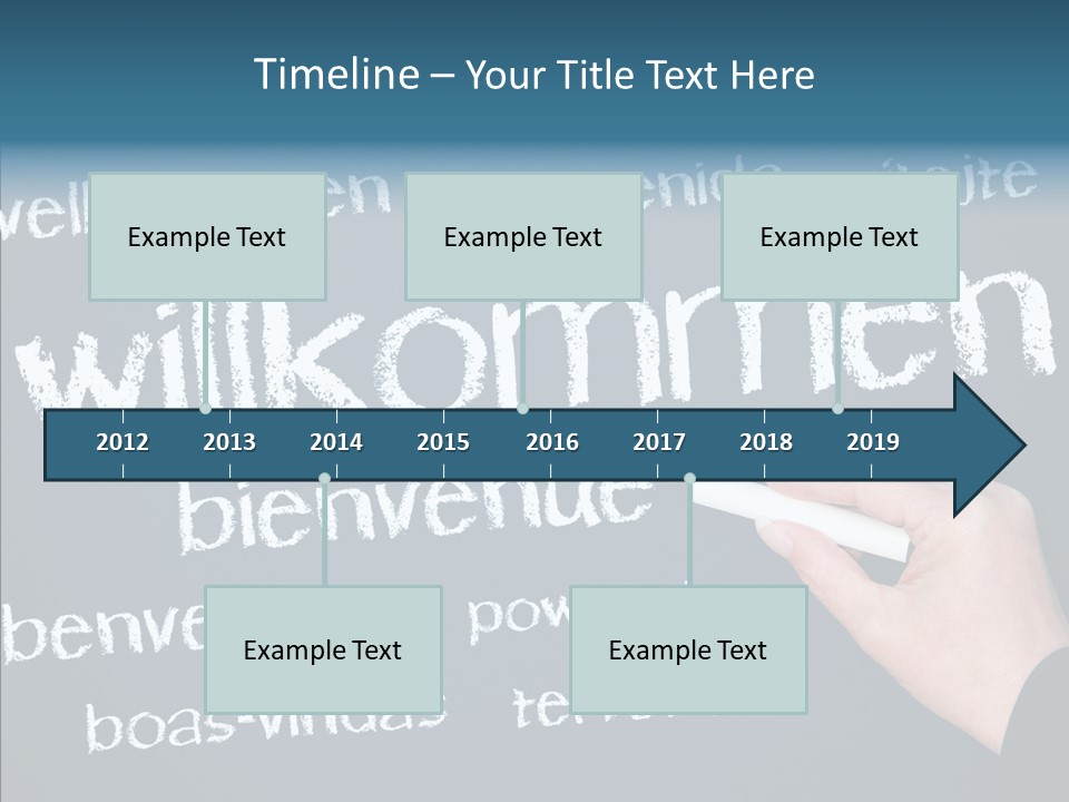 Fremdsprachen Europa Blau PowerPoint Template