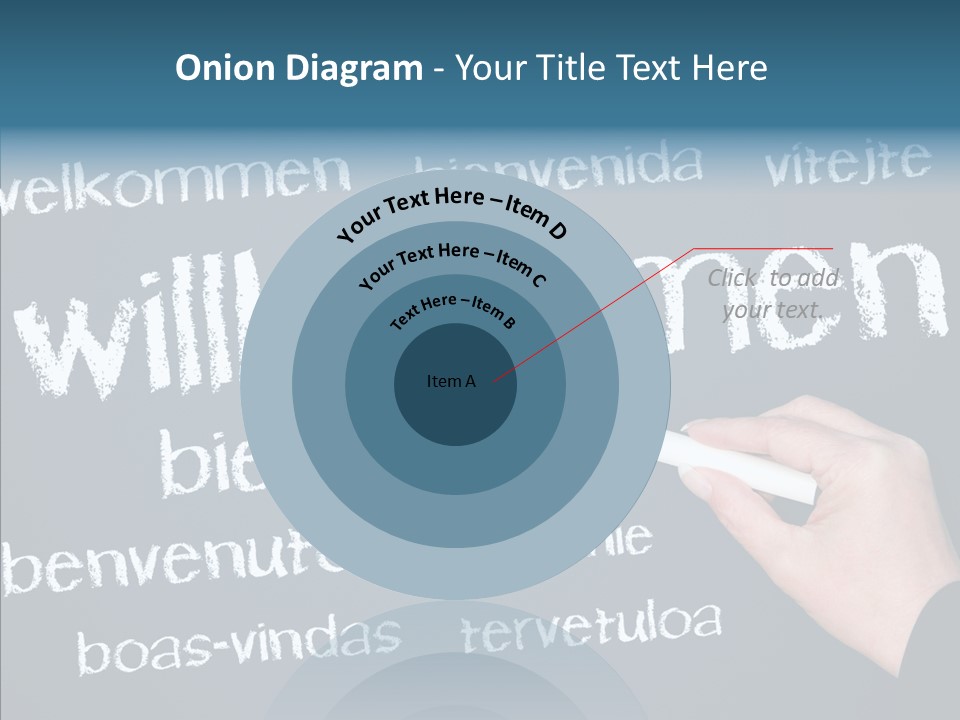 Fremdsprachen Europa Blau PowerPoint Template