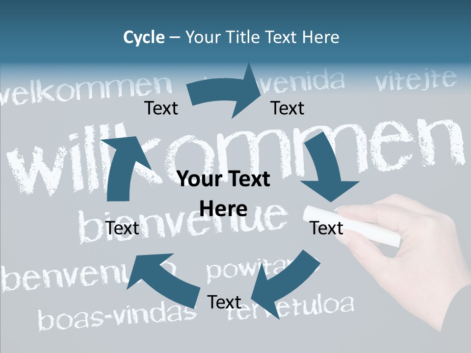 Fremdsprachen Europa Blau PowerPoint Template